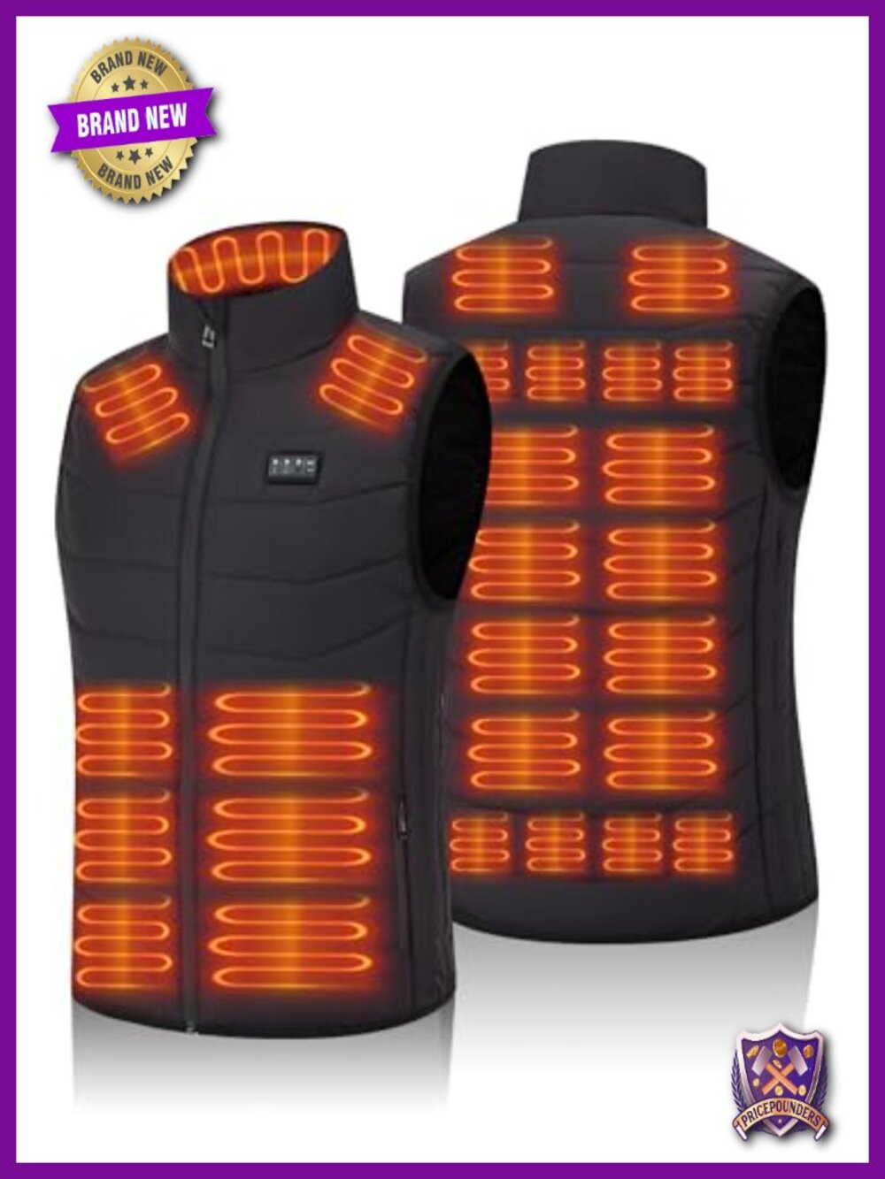 Heated Vest 26 Zones USB 7.4V Windproof Polyester Sleeveless